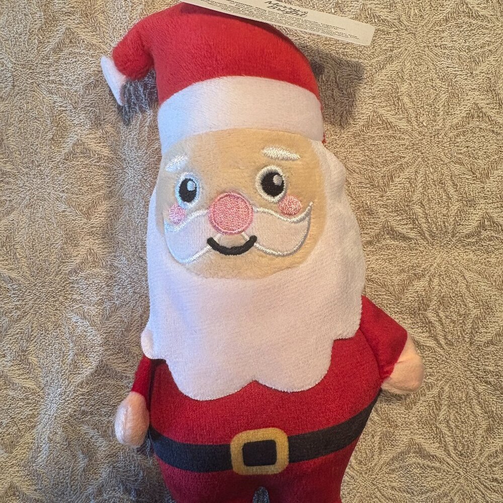 SANTA CLAUS Plush Squeak DOG TOY 7.5" Christmas Xmas Puppy NEW WITH TAGS